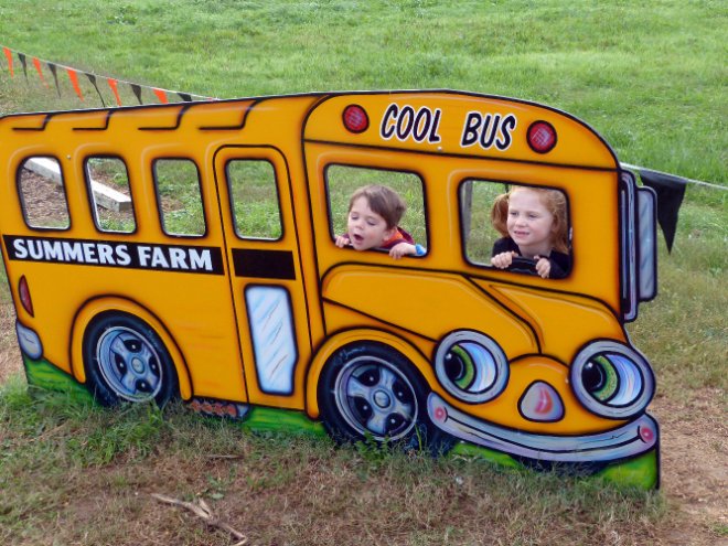 Amber and Nick on the school bus